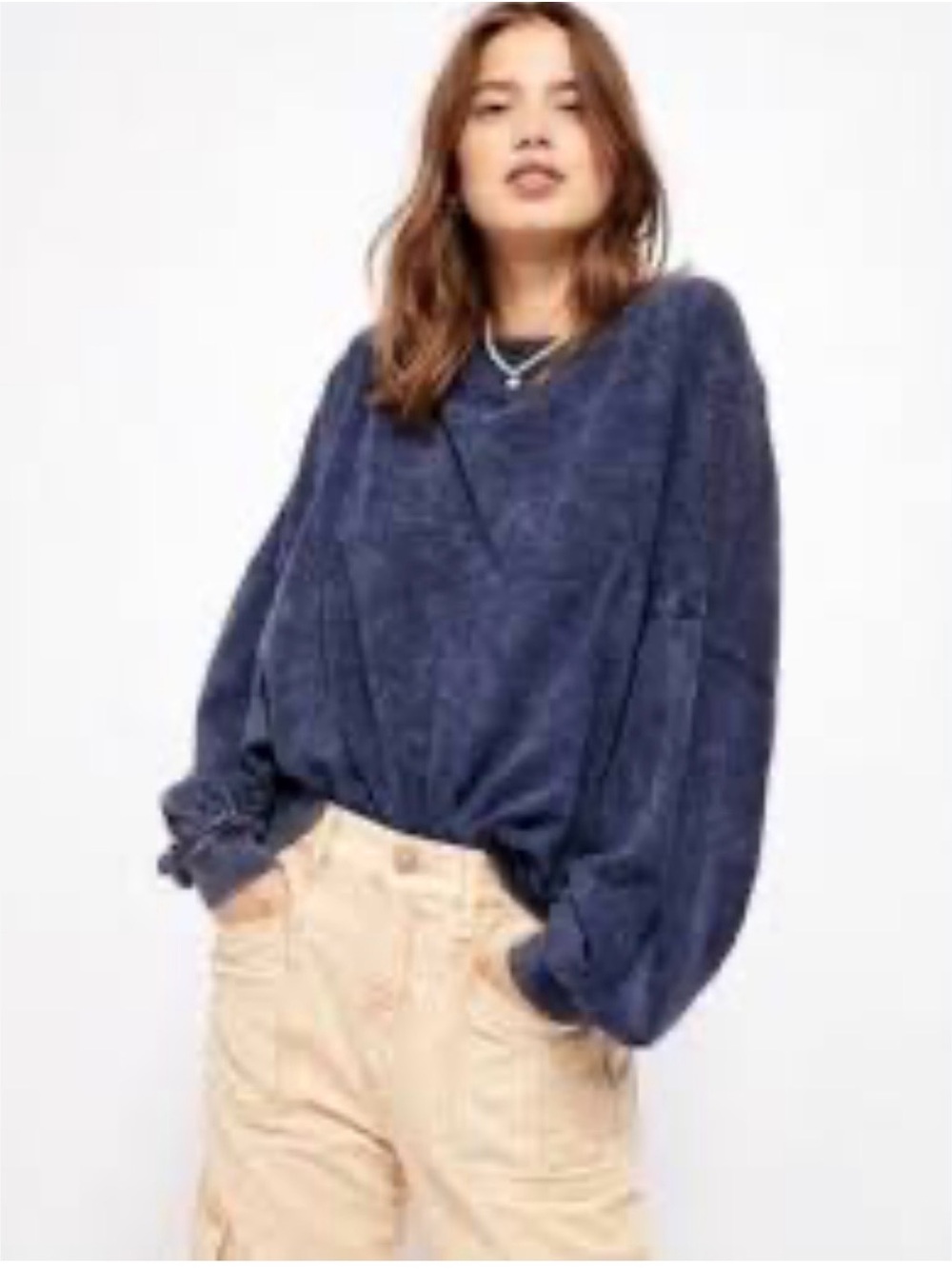 We The Free Navy Scoop Neck Pullover Sweater